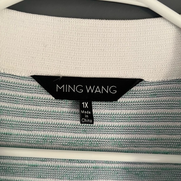 Ming Wang Women’s Size 1X Pastel Knit Open 3/4 Sleeve Cardigan Blazer Jacket - Picture 3 of 5